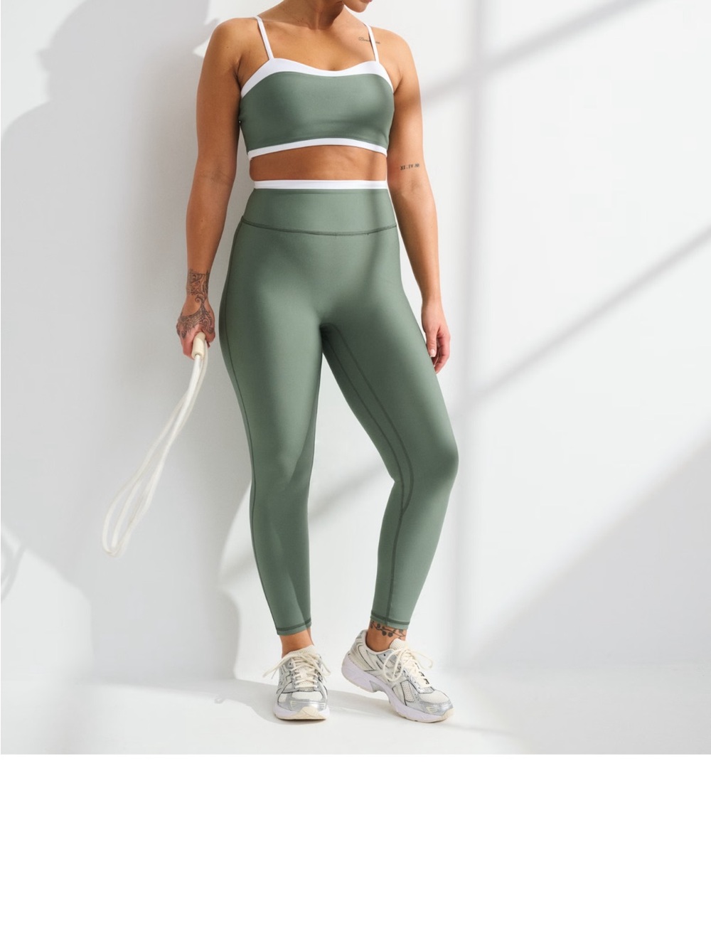 Abercrombie & Fitch High-Waist Olive Green Performance Leggings